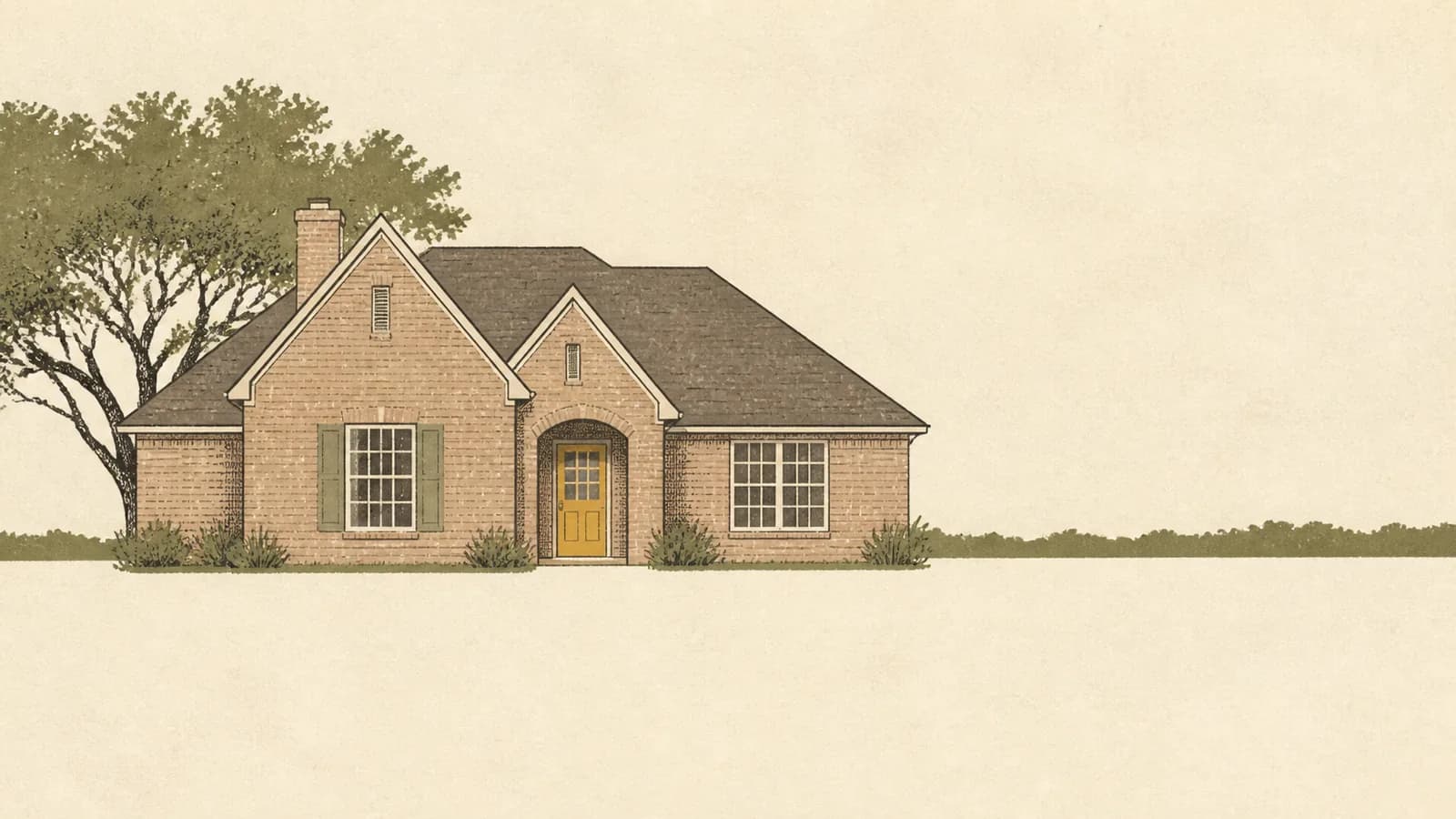 Illustration of a house with the block that would sit beneath it removed, leaving empty space.