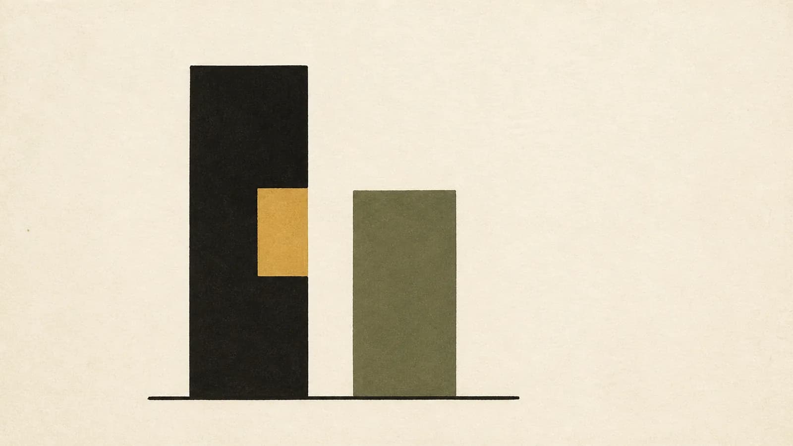 Illustration of a tall bar with a notch cut from its middle beside a shorter solid bar.